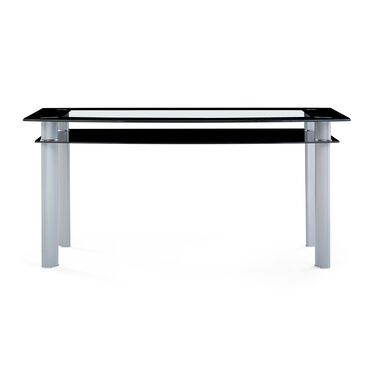 Global Furniture USA Metal and Glass Dining Table in Silver Powder Coating, , large