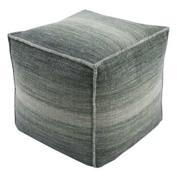 Surya Chaz Cube Pouf in Light Gray, Moss and Charcoal, , large