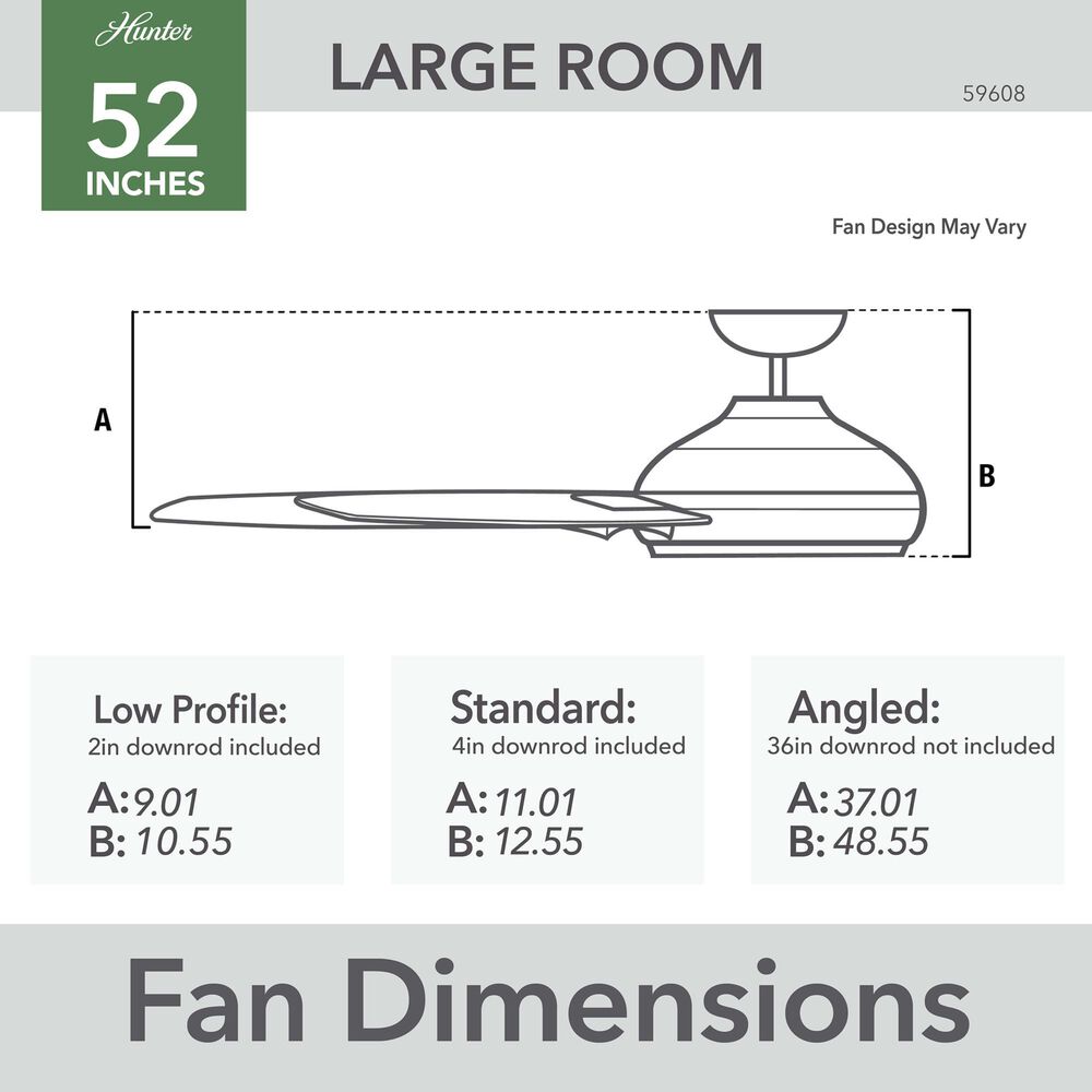 Hunter Trimaran 52&quot; Outdoor Ceiling Fan in Matte Silver, , large