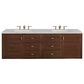James Martin Vanities Amberly 72" Double Bathroom Vanity in Walnut with 3 cm Eternal Jasmine Pearl Quartz Top and Rectangular Sinks, , large