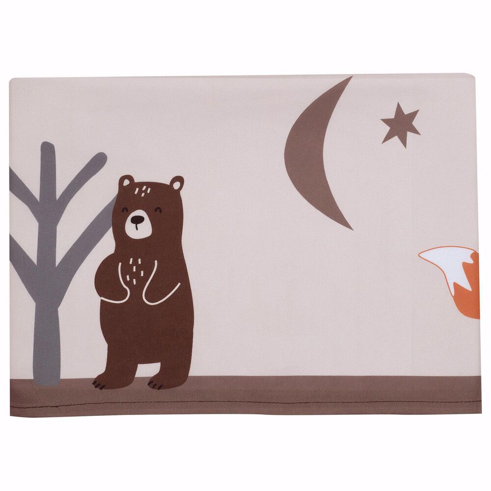 Lambs and Ivy Sleepytime Bear 3-Piece Baby Nursery Crib Bedding Set in Brown, White, Gray and Rust, , large