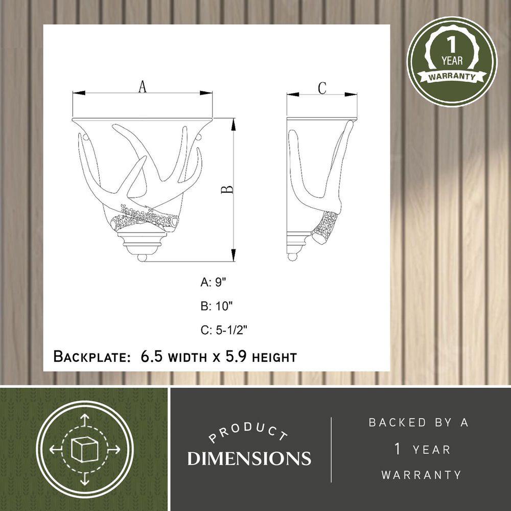Vaxcel Yoho 10" 1-Light Wall Sconce in Black Walnut, , large