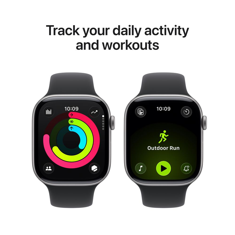 Apple Watch Series 11 &#40;GPS&#41; 46mm Space Gray Aluminum Case with Black Sport Band - M/L - Space Gray - &#40;2025&#41;&#40;Pre-Order&#41;, , large