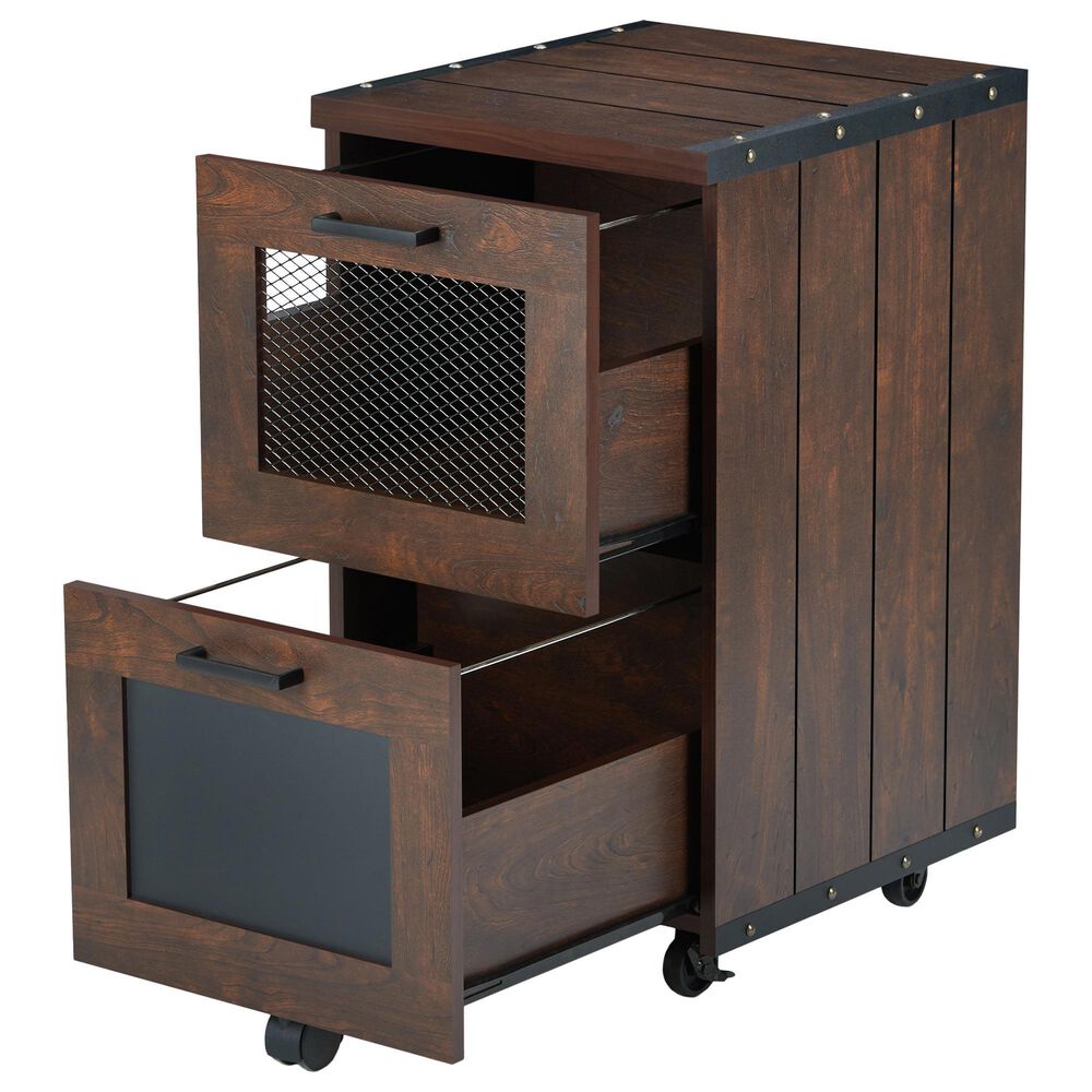 Furniture of America Bray File Cabinet in Vintage Walnut, , large