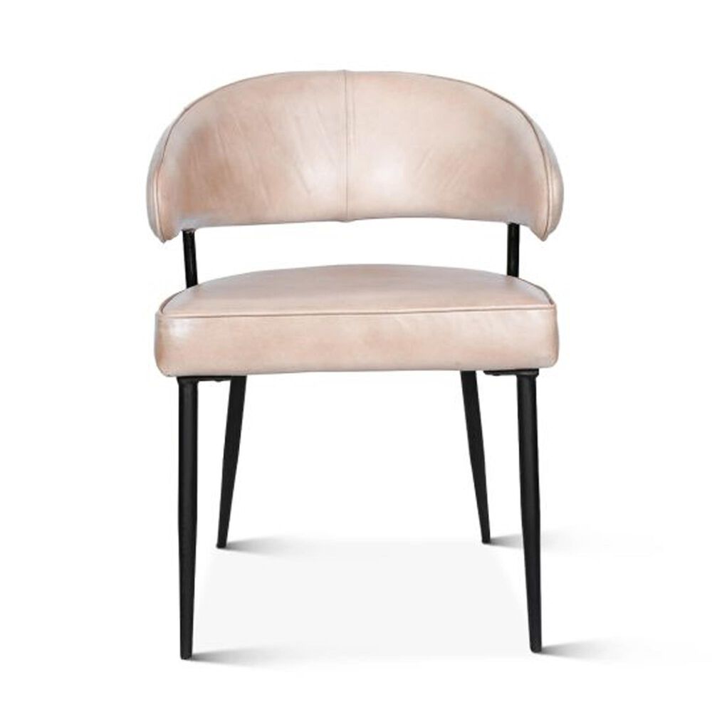 Home Trends & Design Essex Dining Chair in Top Grain Leather Antique Ivory, , large