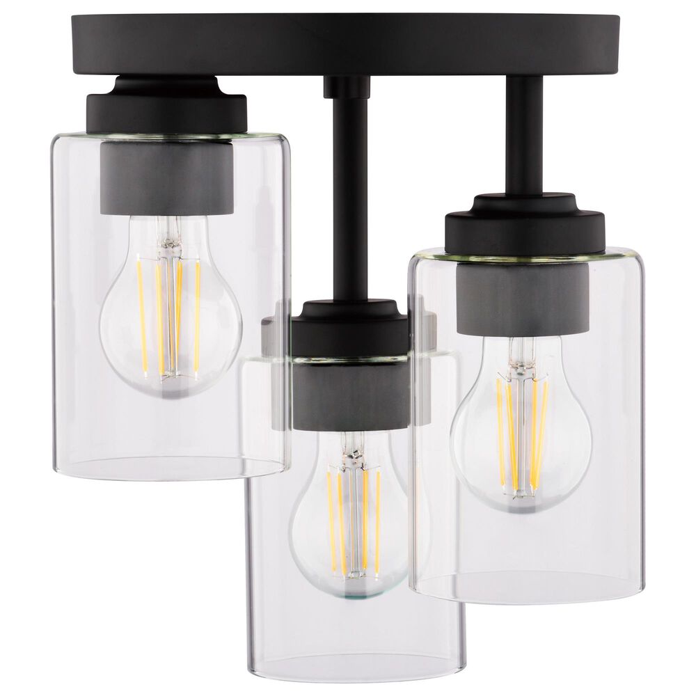 Vaxcel Park Ridge 3-Light Flush Mount in Matte Black, , large