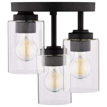 Vaxcel Park Ridge 3-Light Flush Mount in Matte Black, , large