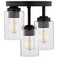 Vaxcel Park Ridge 3-Light Flush Mount in Matte Black, , large