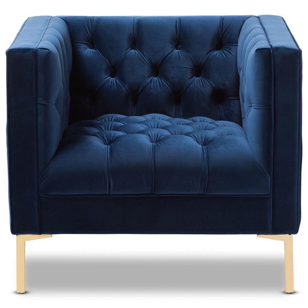 Baxton Studio Zanetta Lounge Chair in Navy, , large