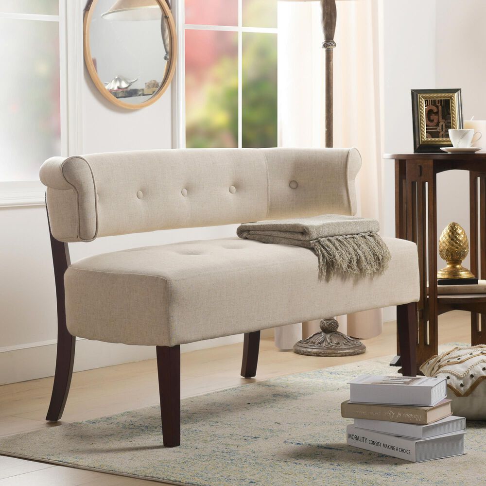 Jennifer Taylor Home Jared Stationary Settee in Wood Ash NFM