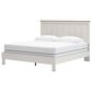 Ashley Linnocreek King Panel Bed in White and Warm Brown, , large