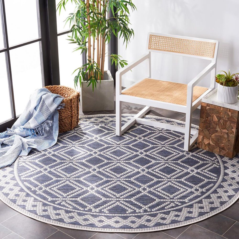 Safavieh Martha Stewart Cyprus 6&#39;7&quot; Round Grey and Ivory Area Rug, , large