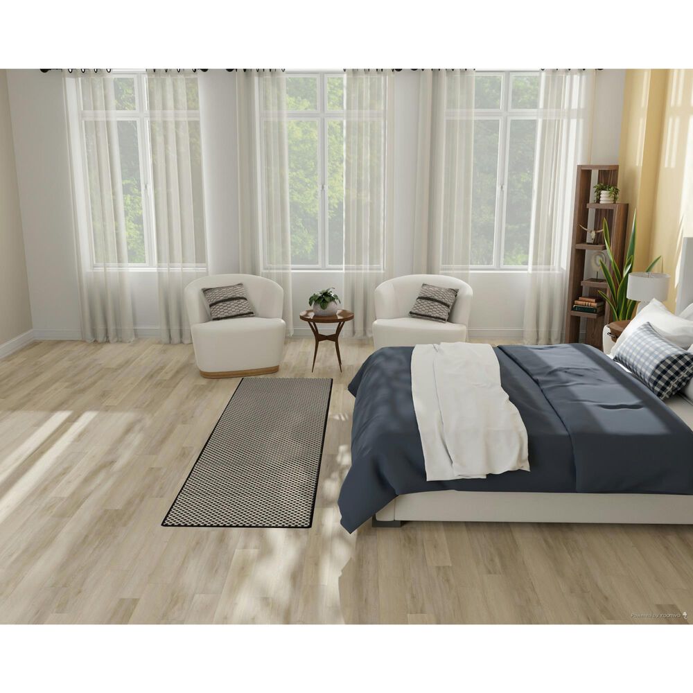Nourison Courtyard Black and White 2&#39;2&quot; x 8&#39; Indoor/Outdoor Runner, , large