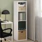 HOMLUX 4-Cube Vertical Reversible Open Back Bookshelf in White, , large