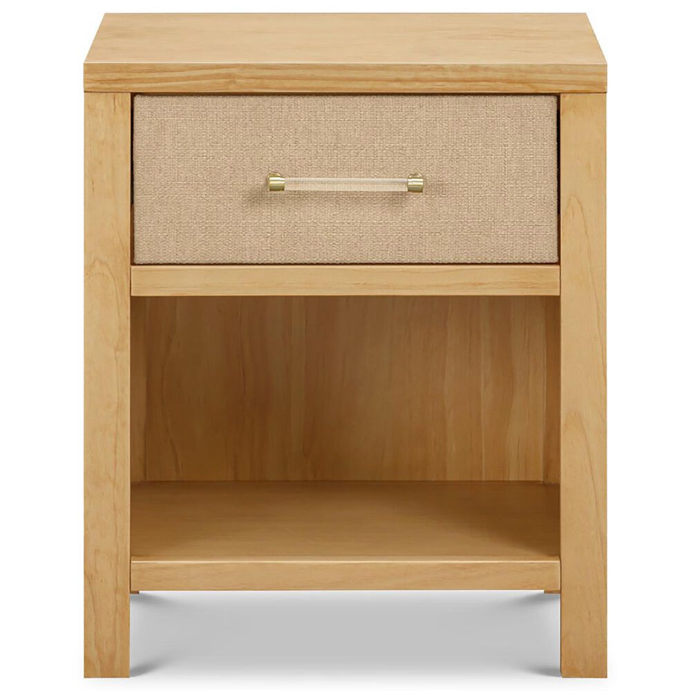 DaVinci Eloise Nightstand with Sand Upholstered Drawer in Honey, , large