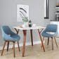 LumiSource Fabrico Side Chair with Blue Cushion in Walnut (Set of 2), , large