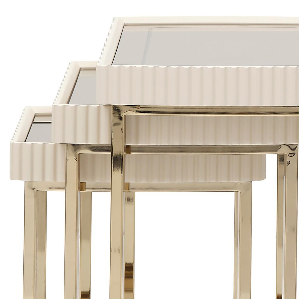 Vista Haus Lisbon 3-Piece Nesting Table Set in Silken Matte Cream, , large
