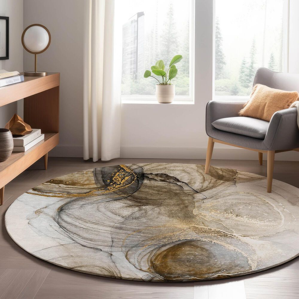 Dalyn Rug Company Odyssey OY9 Beige 8' Round Area Rug, , large