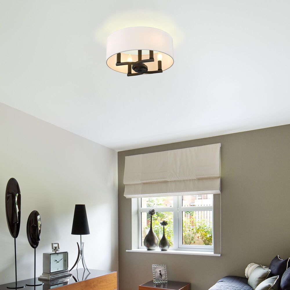 Golden Lighting Eliana 4-Light Semi-Flush in Matte Black, , large