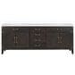 Lexora Home Laurel 84" Double Bathroom Vanity in Brown Oak with White Cultured Marble Top and Rectangular Sinks, , large