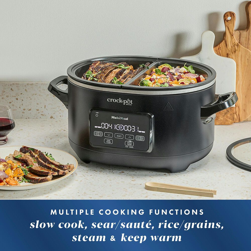 Crock-Pot 7.4-Quart MultiMeal Multicooker and Programmable Slow Cooker in Speckled Black, , large