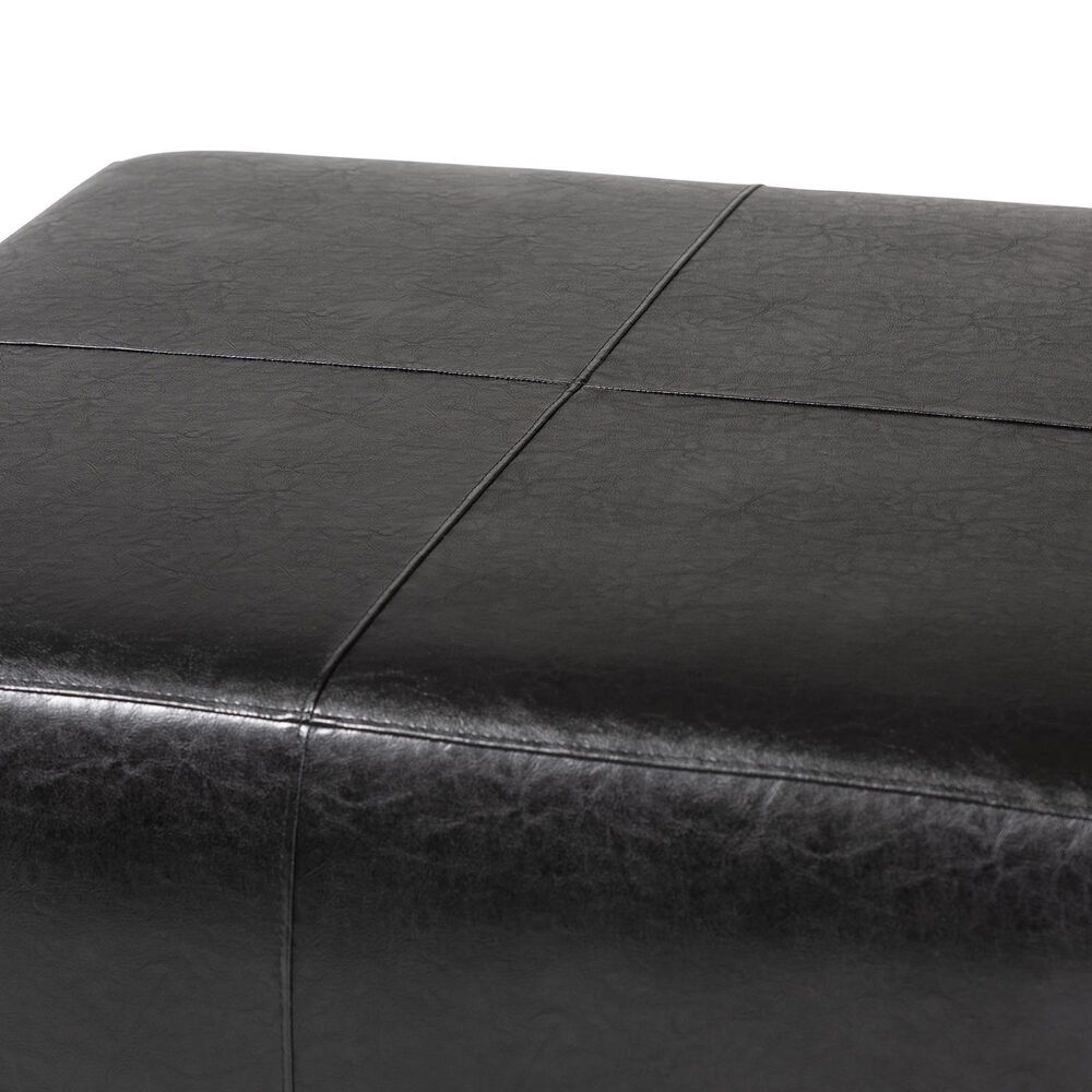 Baxton Studio Square Ottoman Footstool in Black, , large