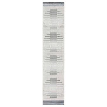 Nourison Astra Machine Washable ASW04 2"2" x 10" Ivory and Blue Runner, , large