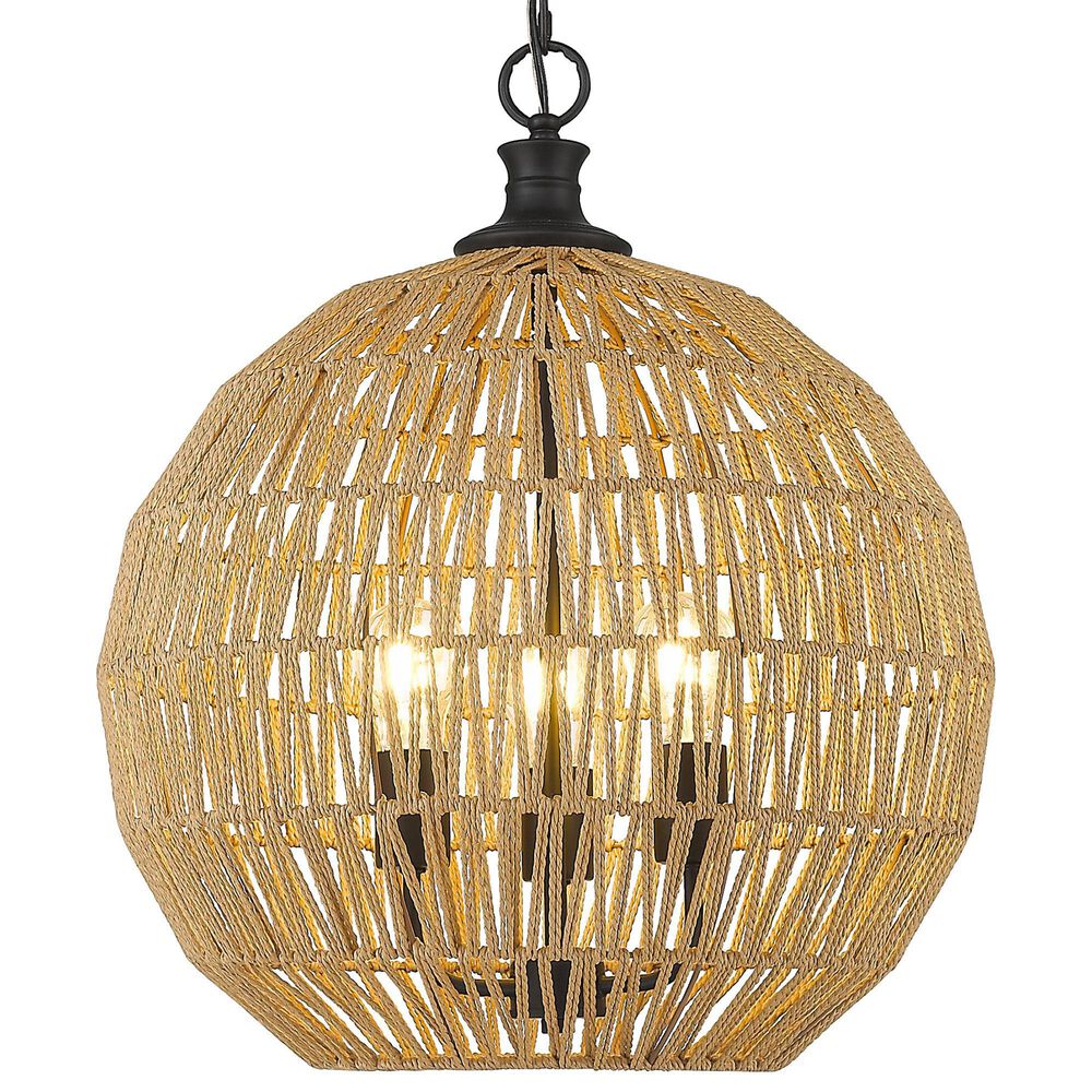 Golden Lighting Florence 3-Light Pendant in Matte Black, , large
