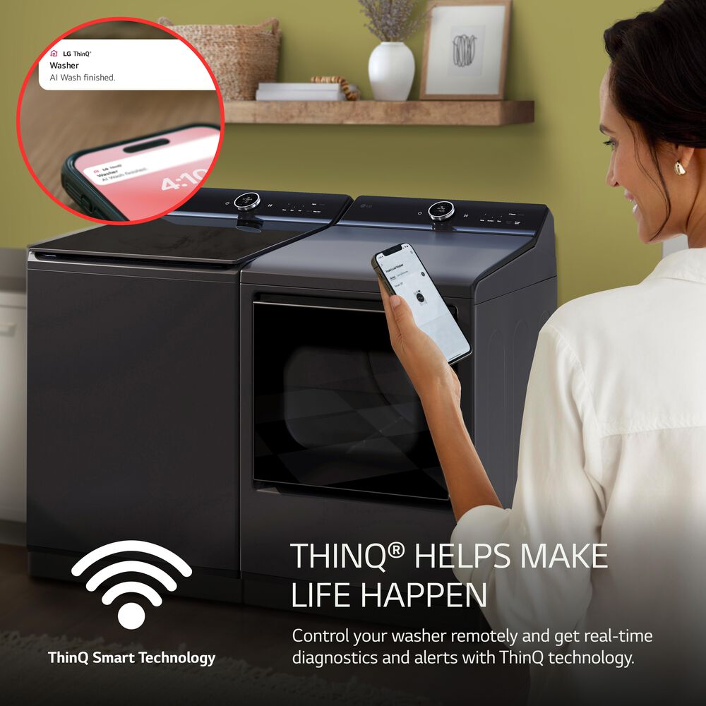 LG 5.5 cu. ft. SMART Top Load Washer in Matte Black with Impeller, eZDispense and Faucet Water and LCD Digital Dial Control, , large