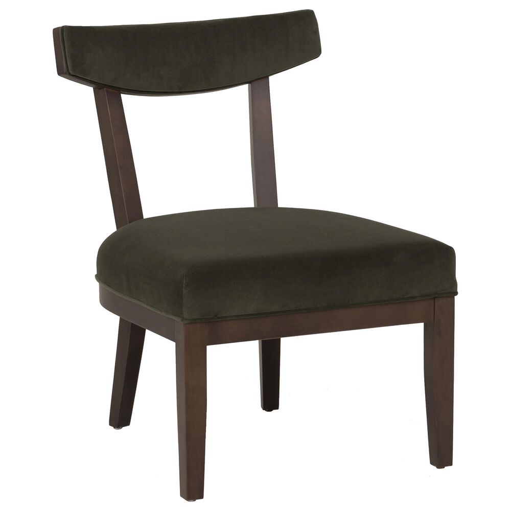 Linon Home Decor Ballard Side Chair with Green Cushion in Warm Maple Truffle, , large