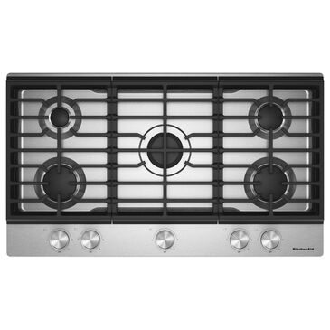 KitchenAid 36" Gas Cooktop with 5 Versatile Burners in Stainless Steel, , large