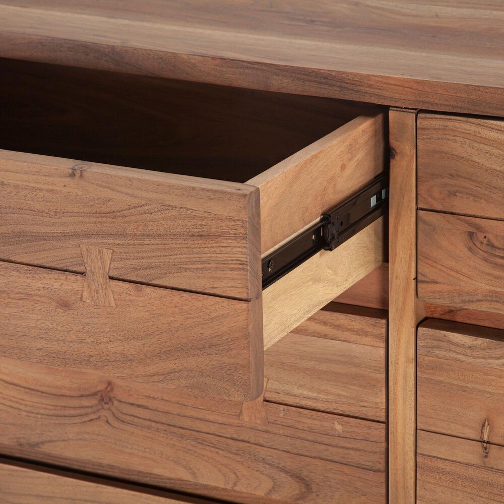 Home Trends &amp; Design Aspen 6-Drawer Dresser in Smoked Acacia and Antique Zinc, , large