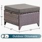 Sunwell Garden Patio Ottoman with Gray Cushion in Brown (Set of 2), , large