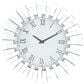 Maple and Jade Starburst Mirrored Decorative Wall Clock in Silver, , large