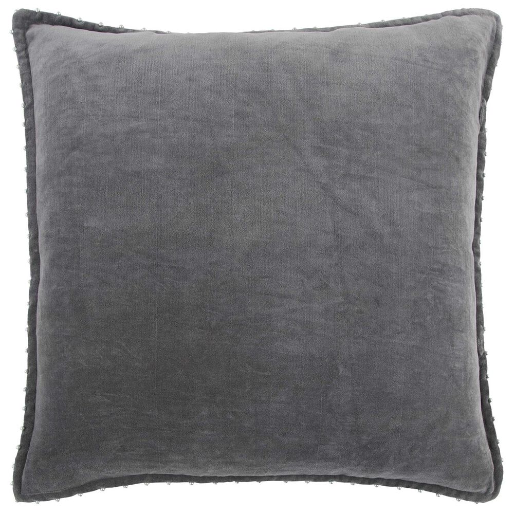 Rizzy Home 22" x 22" Poly-Fill Pillow in Solid Dark Grey, , large