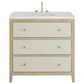 James Martin Vanities Celeste 36" Single Vanity in Sun-washed Oak with Embossed Shagreen and 3 cm White Zeus Quartz Top, , large