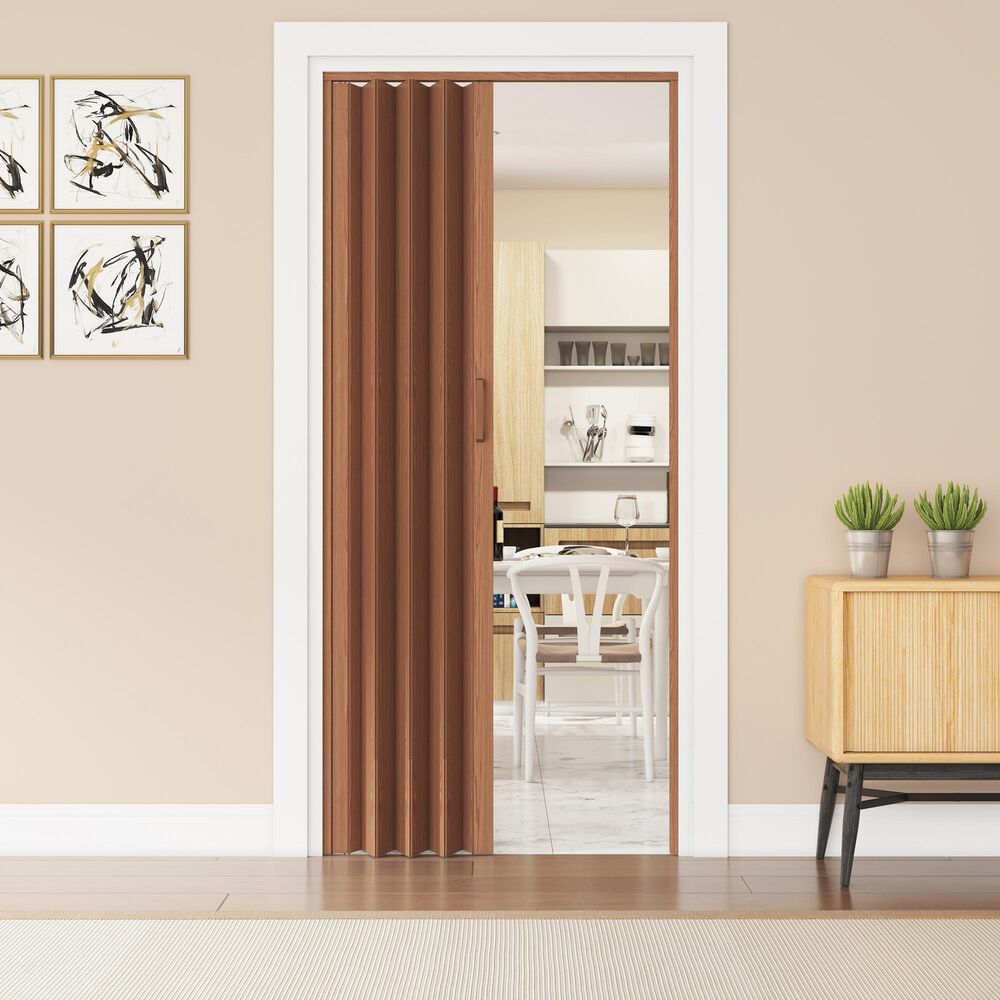 Rta Products Llc Loft Series 48&quot; Premium Double Walled PVC Foldable Accordion Doors in Walnut, , large