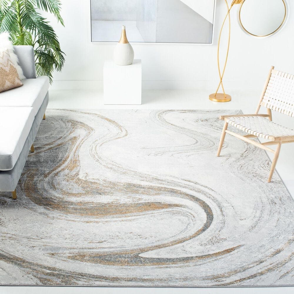 Safavieh Orchard  ORC617  8&#39; x 10&#39; Grey and Gold Area Rug, , large