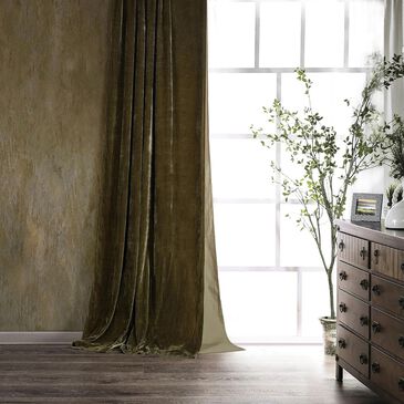 HiEnd Accents Stella 108" x 48" Curtain in Green Ochre, , large