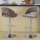 LumiSource Renee Adjustable Swivel Bar Stool with Brown Fabric Upholstery in Chrome (Set of 2), , large