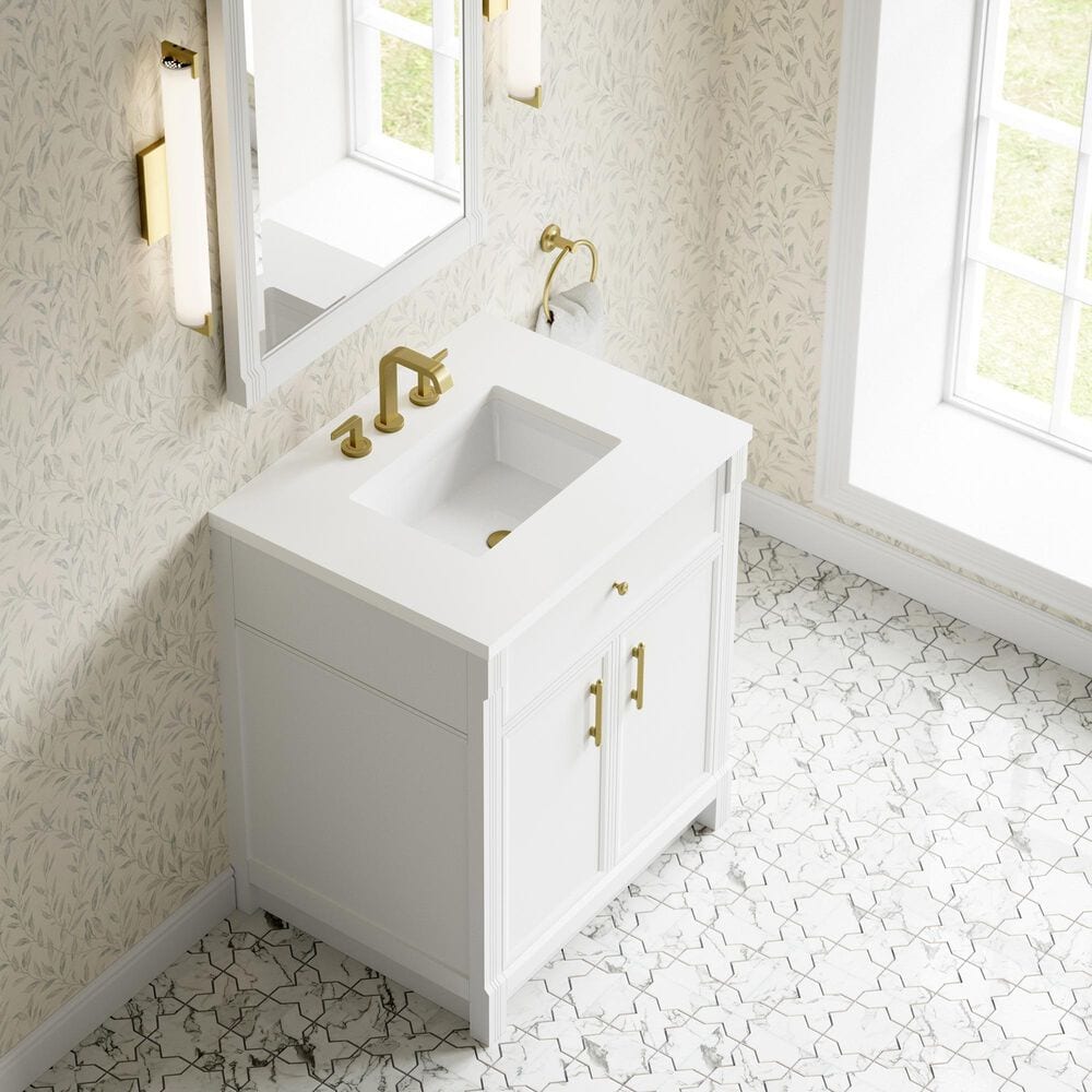 James Martin Bellshire 26" Rectangular Mirror in Bright White, , large