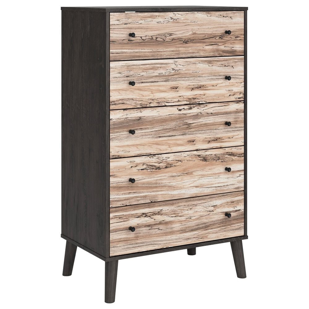 Ashley Piperton 5-Drawer Chest in Brown and Dark Charcoal, , large