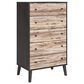 Ashley Piperton 5-Drawer Chest in Brown and Dark Charcoal, , large