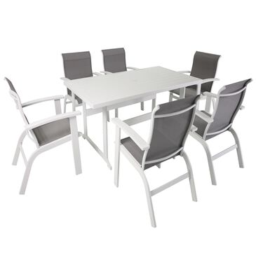 Redline 7-Piece Dining Set in White and Gray, , large