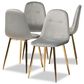 Baxton Studio Elyse Dining Chair in Grey/Gold (Set of 4), , large
