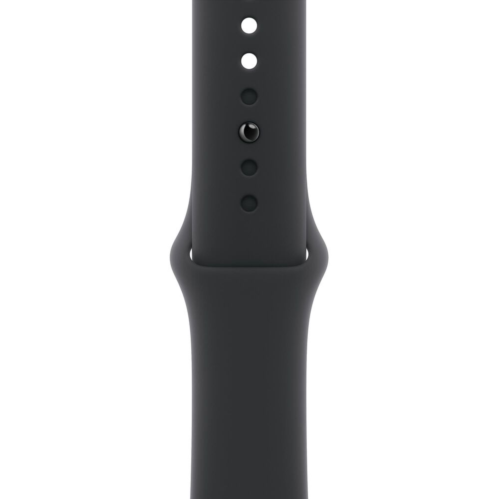 Apple Watch Series 11 (GPS+Cellular) 42mm Aluminum Case with Black Sport Band - S/M in Jet Black and 2-Year AppleCare+, , large
