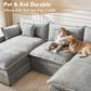 HOMLUX 107.87" Ultra-Comfort Chenille Sectional Sofa in Dark Gray, , large