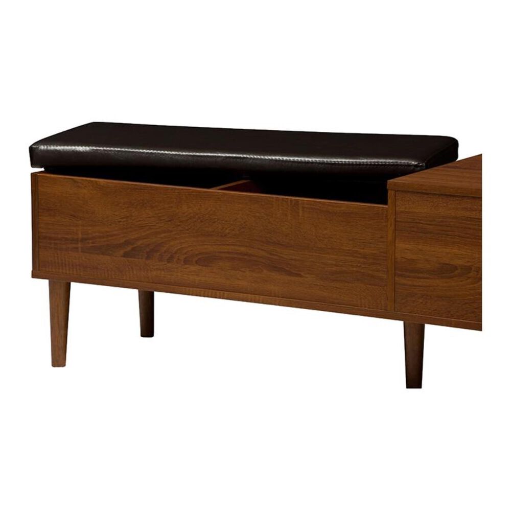 Baxton Studio Merrick 1Drawer Entryway Storage Bench in Oak NFM
