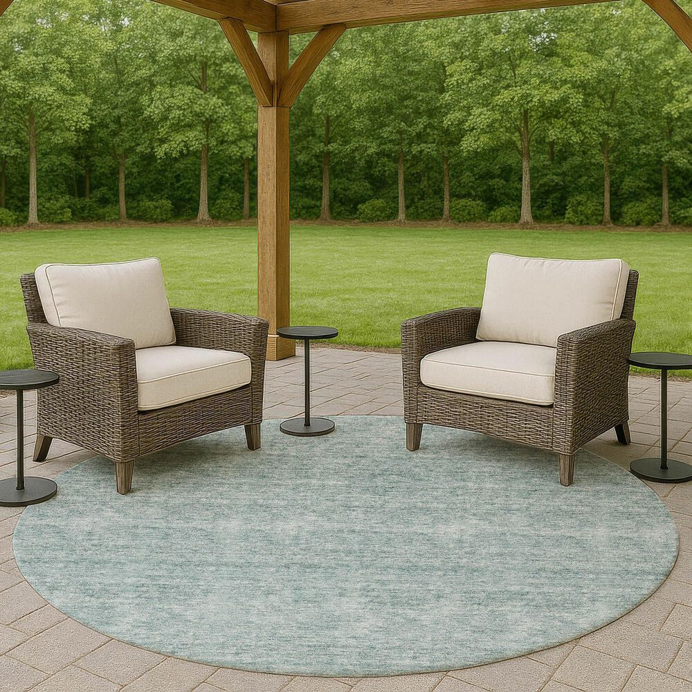 Dalyn Rug Company Soft Essentials Solid Sky 8' Round Indoor/Outdoor Area Rug, , large