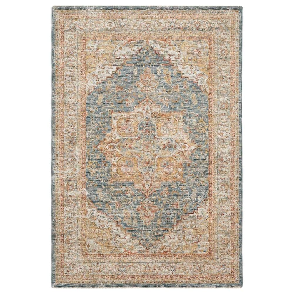 Nourison Sahar 7"10" x 10"4" Ivory and Blue Area Rug, , large